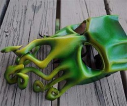 awesomeshityoucanbuy:  Cthulhu MaskTransform your puny human face into something more respectable – like the face of the great Cthulhu – with this full face leather Cthulhu mask. It’s the perfect accessory for reigning over the planet Earth in a