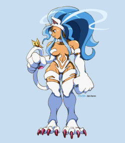 dan-heron:Colors for an old pic of Darkstalkers’ Felicia. I remember  drawing her mostly from memory based on her butterfly victory pose back  then, so I’ll definitely come back and draw her right