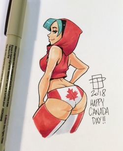 callmepo: HAPPY CANADA DAY!  Canadian shawtie in a hoodie Gwen.  KO-FI / TWITTER  ;9
