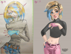 kim-sukley:  10 year difference. We all start somewhere. I wrote a short version of how I started drawing herehttp://kim-sukley.deviantart.com/art/Drawing-again-after-10-years-658482462 Take a look of you’re interested.____ Maybe the hardest part of