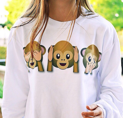 skins-black-and-white:  Monkey Emoji Sweatshirt → บ.10More Emoji Clothes here >>