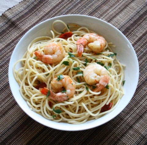 garlic shrimp pasta Ūaserving challenge