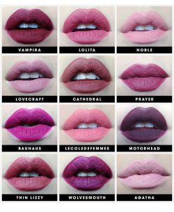 makeupbag:  Say hello to my all-time favorite lipsticks ever. Kat Von D’s Studded Kiss Lipsticks. There are 30 different shades and they’re all basically perfection. They last forever, you will literally have to wipe if off at the end of the day instead