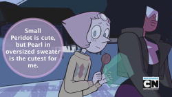 crystalgem-confessions:  “Small Peridot is cute, but Pearl in oversized sweater is the cutest for me.”-Anonymous