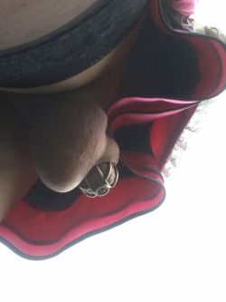 show-us-your-locked-cock:  My sissy clit 