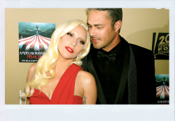 feelingtonights:    Lady Gaga and Taylor Kinney at the red carpet for the premiere screening of American Horror Story: Hotel   
