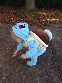 365daysofhalloween:  lol-im-gay-xd:  hairstylesbeauty:  I found a baby Squirtle! Happy Halloween! (source)  I think I just died from the amount of cuteness in this photo    Awwww