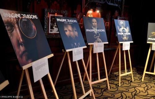 imaginedragonsdaily:  #ImagineDragonsSmokeAndMirrors Exhibition launch with Tim Cantor At Hard Rock Cafe Paris.