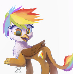rainbowfeatherreplies:  &gt; How do you mean? The clubhouse or your cutie mark? &ldquo;What do you mean? I don’t have a cutie mark. Are you making fun of me? I’m a griffon, I can’t get a cutie…&rdquo; Feather notices her flank. &ldquo;A CUTIE