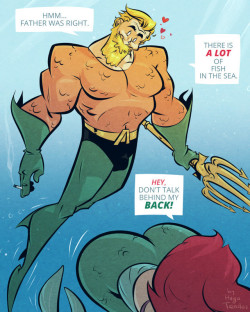 Aquaman and Ariel - Cartoon PinUpA late #InternationalWomensDay