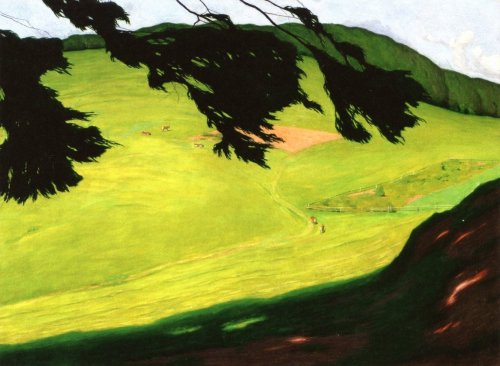 huariqueje:    Sunny Meadow   -  Hans Emmenegger, 1904.Swiss, 1866-1940Oil on canvas