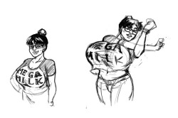 superfirstsecond: I’m so tired. So, here, have some half drawn tiddies in a Mega Milk shirt. 