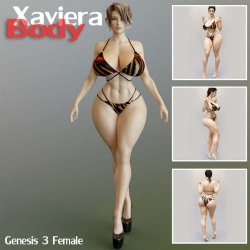   Xaviera Body is a slider morph and shape preset  for Genesis 3 Female. This product was create and sculpted in zbrush to  make a Perfect Curve Body and Fitness Girl. This beautiful new figure was created by guhzcoituz and is compatible with Daz Studio