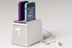 Foaster - a toaster for your phones This quirky dock can charge two iPhones simultaneously and only partially obscures the screen so notifications can still be seen. It is ideal for the kitchen doing away with needless messes of wires.