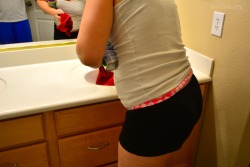 I really do enjoy taking random pictures of her cleaning in her pajamas.