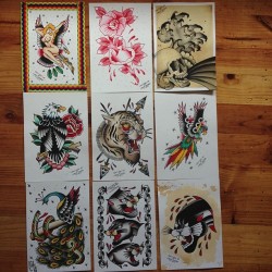 lindsaycapobusflashart:  A4(8.5x11”) paintings from 2013. Free shipping anywhere in the entire universe! A4 ฮ  If you buy them today they will be sent today! PayPal: lindsaycapobus@live.com #tattooflash #twentythirteencansuckmydick 