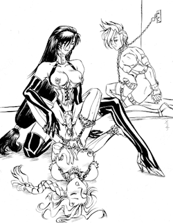 Wonders will never cease, actually found something in my porn stash with Tifa dominating Aeris and Cloud. Enjoy anon :)