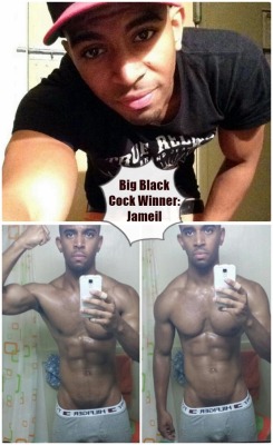 dudes-exposed:  Dudes Exposed Exclusive: BBC Winner! Meet Jameil, the 26-year old straight dude with a massive big black cock that you guys voted for. He lives in New York City and he works at a gym. He’s got an amazing body and a hot 8.5 inch cock