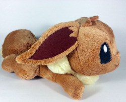 banettestoybox:  New Shipment In! We have a good mix of new products and re-stocked plushes. Tomorrow I’ll start posting photos and listings for the new stuff, but in the mean time, here’s the list of plushes back in stock! I Love Eevee Laying Eevee