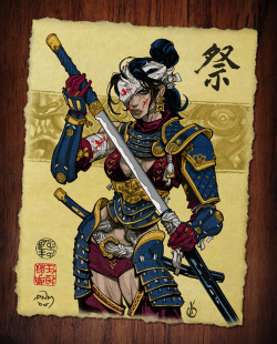 sekigan:Samurai Girl Coloured by PaulMcInnes on DeviantArt