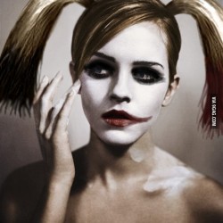 nintendocore:  klichito08:  9gag:  Emma Watson as Harley Quinn. #9gag  ME CASOOOOOOOOOOOOOOOO *-* &lt;3  omg
