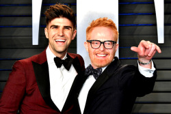 ilovetvshowscharacters:Jesse Tyler Ferguson and his husband Justin Mikita attend the 2018 Vanity Fair Oscar Party hosted by Radhika Jones at Wallis Annenberg Center for the Performing Arts on March 4, 2018 in Beverly Hills, California.