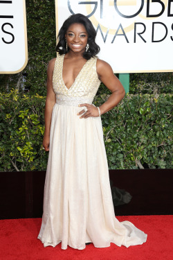 celebsofcolor:  Simone Biles attends the 74th Annual Golden Globe Awards at The Beverly Hilton Hotel on January 8, 2017 in Beverly Hills, California.