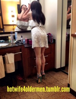 hotwife4oldermen:  Another set of my hotwife getting ready for a date. More to come. Please reblog