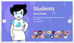 crowbara:  the-full-grohac:  shiftylook:  Namco High transfer student Jane Crocker joins the class! Featuring art by JN Wiedle!   Only a few more to go!  hello i did the art for Jane in this game i hope u enjoy ^o^ 