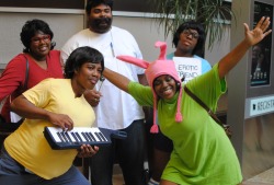 youngblackandvegan:  dynastylnoire:  simbamane:  meechec:  digableswaggot:  We had a blast at Momocon 2014! My friends and family did a Bob’s Burgers group cosplay where I played Tina, my sister played Louise, my brother played Gene, and my friends