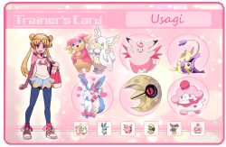 earthguardianmamoru:   - Usagi, Mamoru and Chibiusa Trainer CardsCan you tell that I’m excited for Pokemon Sun and Moon??!!I’ve started on my next little series of Sailor Moon - Pokemon trainers. This set will have Usagi, Mamoru, Chibiusa, and Helios.