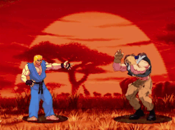 sega-neptune:  Street fighter III : 3rd Strike Ken vs Alex    yo, could you gif when Alex and Hugo fight and they do the Hulk Hogan Vs. Andre The Giant thing?