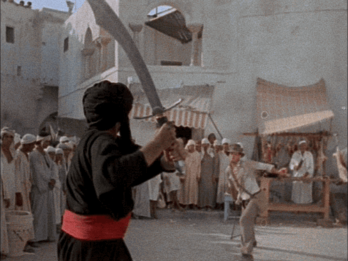gameraboy:  Footage from the original fight between Indiana Jones and the swordsman. 