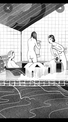 asiwillit:As I Will It:Detail of Onsen Ladies, by Stephanie Davidson. February 2015