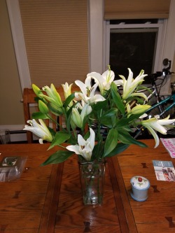 Lilies from Daddy! They smell divine! 😍
