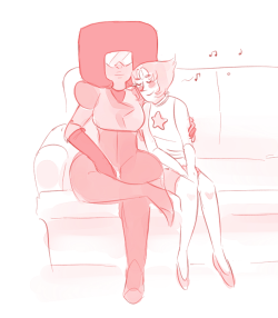 socksghost:  Pearlnet doodle I drew around the same time I drew this, also kinda inspired by the same fic! (Go read Rowan’s fics, they’re all really nice) &lt;3 