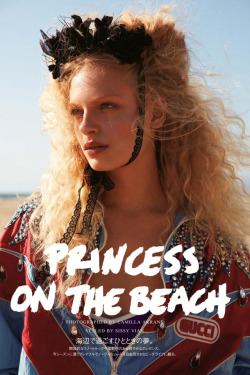 fashionarmies: ‘Princess on the Beach’ Frederikke Sofie for VOGUE Japan — April 2018. Ph: Camilla Akrans Stylist: Sissy Vian HairStylist: Ali Pirzadeh Mua: Wendy Rowe Models: Travis &amp; James Casting director: Pg DMCasting www.vogue.co.jp 