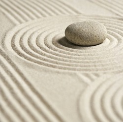 Meditation moment (Japanese sand and stone garden)