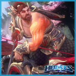 kemot44:   Hanzo is a character from Overwatch which was added to Heros of the strom [December 12, 2017] Backstory [Skin] : Like most Farstriders, Hanzo feels more at home in the wilds than within the walls of Quel'Thalas. He diligently hones his skills