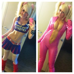 lemongrahb:  Jessica Nigri, cosplaying as Lollipop Chainsaw, was kicked out of PAX 2012 last year (PAX is a big video game convention) because some fat ugly bitches complained about how fucking hot she looked.