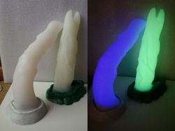 siliconslick772:  Primal Hardwere ovipositors Krubera &amp; Splorch! Krubera actually glows violet; the camera cannot handle its magnificence. Better photos to come but for now I am tapping my toes until nightfall! 