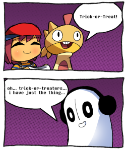 moofrog:  exdragonith:  Undertale - Halloween http://fav.me/d9euy49 It’s the thought that counts.  Bless this comic. It’s too perfect! 