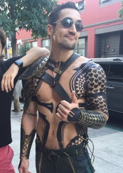 dailykeahu:  @KeahuKahuanui: Just protecting the realm until @PrideofGypsies gets here. @IGNAccess @IGN #IGNAccess #AquamanRulez #SDCC2016 [Source: Twitter]