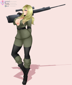 Finished Sniper Wolf patreon girl from MGS 1  (ﾉ◕ヮ◕)ﾉ*:･ﾟ✧  Hi-Res   all the versions in Patreon and soon in Gumroad.Versions include:-Traditional-Bikini-Lingierie-Nude-Special (Quiet cosplay)-Futa versions-Stages of undress of each versions❤