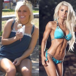 fitgymbabe:  Instagram: buffbunny Great Pic! - Check out more of her pics: buffbunny on Fit Gym BabeInstagram Caption: I wasn’t always fit.  In fact I was once dangerously  underweight due to a gluten intolerance and I was once 30lbs heavier due to