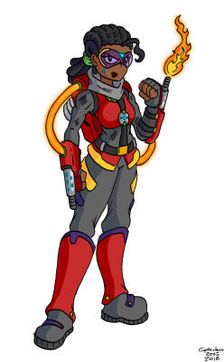 I showed my mom Overwatch because I thought she would like the diversity in the characters. She was impressed, though she said she wished there was an female African American character (who wasn’t a robot). So I decided to draw one. This is Oya, a mercena