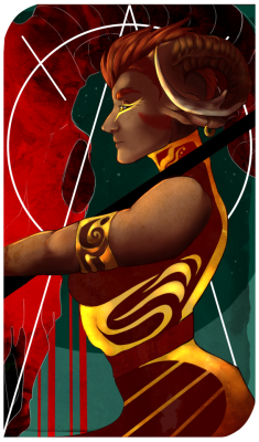 crym94:   I had this idea in mind since i’ve started the game and i’ve decided to give it a try.A tarot of my Inquisitor (i loved her too much in the end).This was a huge jump out of my comfort zone but i’m glad i did it and i’m happy of the result