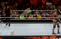ambroserollinsreignsshield:  melzabelza:  wrestling-giffer:  &ldquo;What the fuck was that? Here, let me show you how it’s done!&rdquo;- Roman Reigns  At least Roman tried to sell that weak ass spear…  When Batista hit Roman, he seriously stopped