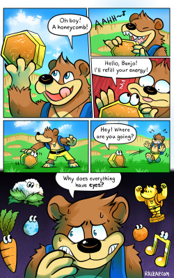 hyenafu:   Here’s another Banjo-Kazooie comic I made for my &amp; my friends’ upcoming anthology!  ★ Find out how you can submit your art to Banjo-Partie by April 15th! ★   