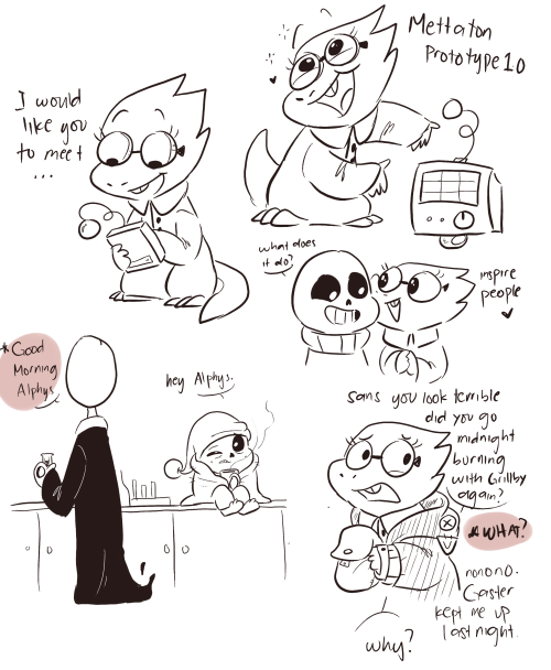 mudkipful:  last one. not sure what kind of behaviour gaster had. but i just imagined him having this kind of behaviour around his kids pfft. he’s very enthusiastic about this. ^tiny L&S ref up there. 